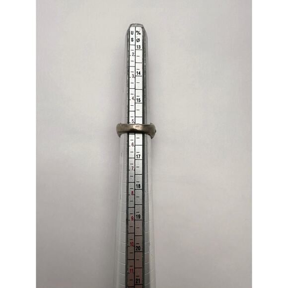 Vintage 60s Brutalist Sculptural Studio Ring Pewter & Faux Pearl - Picture 7 of 7